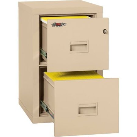 FIRE KING Fireking Fireproof 2 Drawer Vertical File Cabinet Legal-Letter 17-3/4"Wx22-1/8"Dx27-3/4"H Parchment 2R1822-CPA